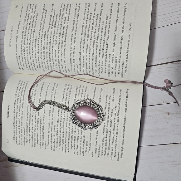Moonstone Pink Pendant Bookmark - Picture 3 of 4